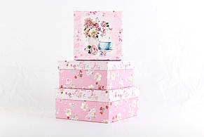 Коробки подарункові набір 3шт вкладені 1в1  розмір найбільшої 20х20х95см з глітером BM233316