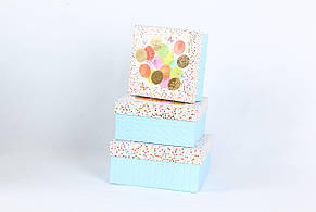 Коробки подарункові набір 3шт вкладені 1в1  розмір найбільшої 20х20х95см з глітером BM233325