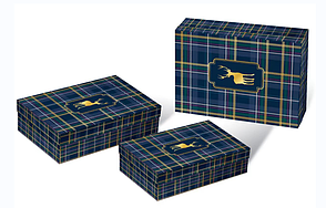 Коробки подарункові набір 3 шт. вкладені 1в1 розмір найбільший 33х235х9 см тиснення фольгою BM