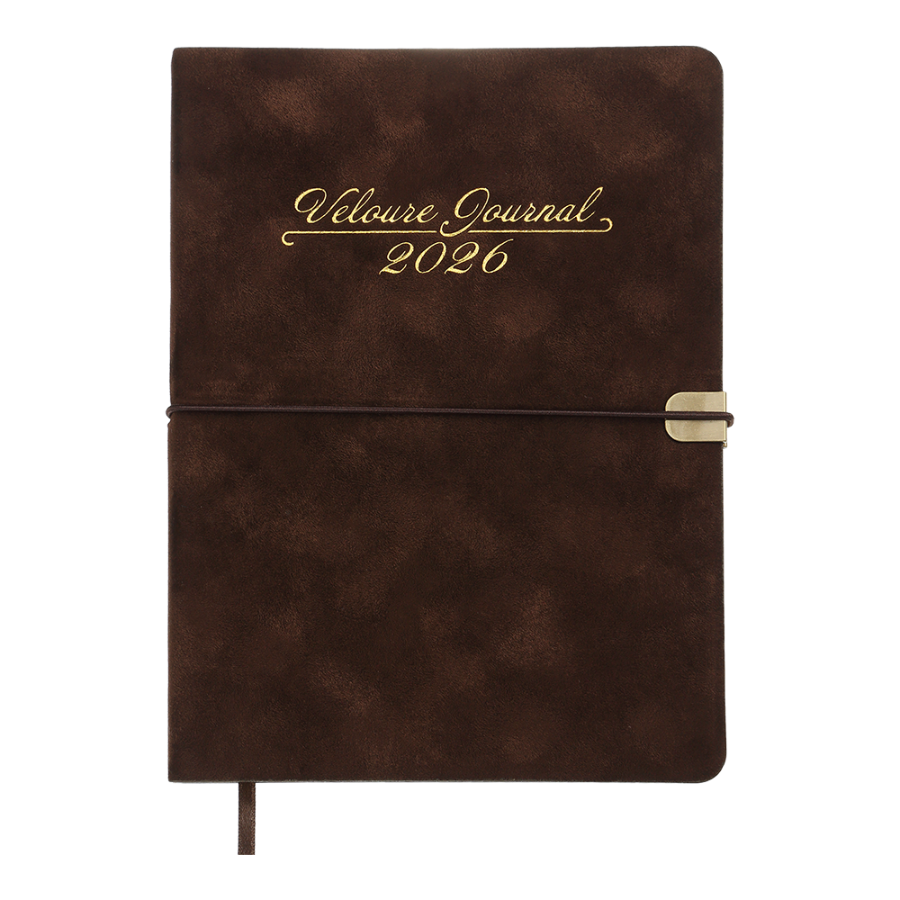 Щоденник данин 2026 VELOUR A5 коричневий іскря