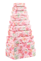 Коробки подарункові набір 10 шт. вкладені 1в1 розмір найбільший 37х27х11см тиснення фольгою BM