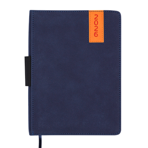 Щоденник датов 2026 VERONA A5 синій штуч шкіра/поролон, фото 1