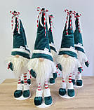 Новорічний ельф гном 50 см на довгих смугастих ніжках, декоративний різдвяний інтер'єрний гном, фото 2