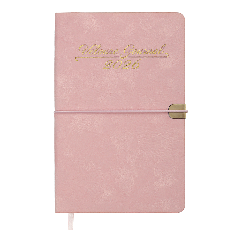 Щотижневик датов 2026 VELOUR A5 рожевий штучшкіра
