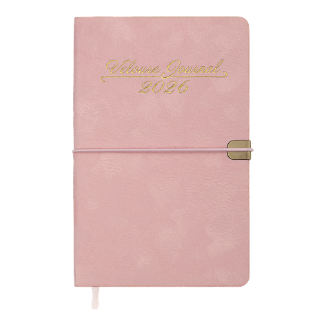 Тижневик данир 2026 VELOUR A5 рожевий скіпка, фото 1