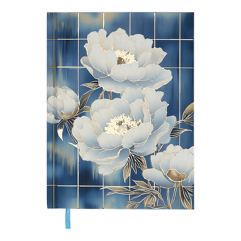 Щоденник недат поліграфічний PEONY A5 блакитний 336 стор, фото 1