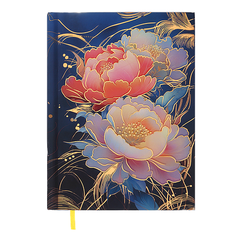 Щоденник недат поліграфічний PEONY A5 темносиній 336 стор., фото 1