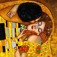 Картина «Поцілунок» Ґустав Клімт Репродукція на полотні, настінний декор 60х46 см, фото 5