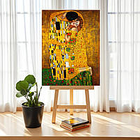 Картина «Поцілунок» Ґустав Клімт Репродукція на полотні, настінний декор 60х46 см, фото 3
