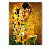 Картина «Поцілунок» Ґустав Клімт Репродукція на полотні, настінний декор 60х46 см, фото 2