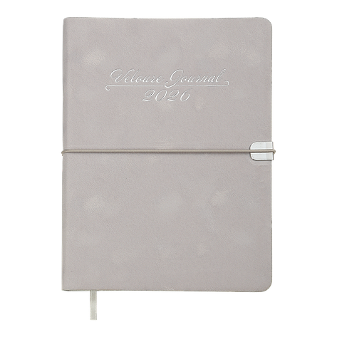 Щоденник данин 2026 VELOUR A5 світло-сірий скрокожа, фото 1