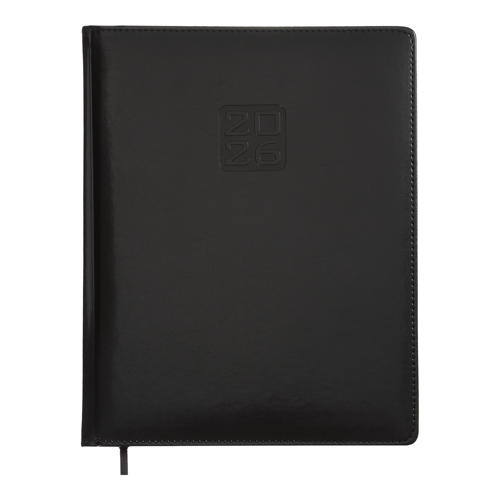 Тижневик данир 2024 BRAVO A4 чорний скрокожа/поролон