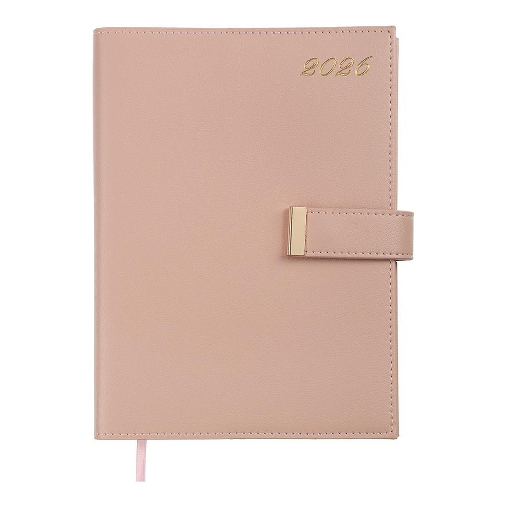 Щоденник датов 2026 NUDE A5 світлорожевий штучшкіра