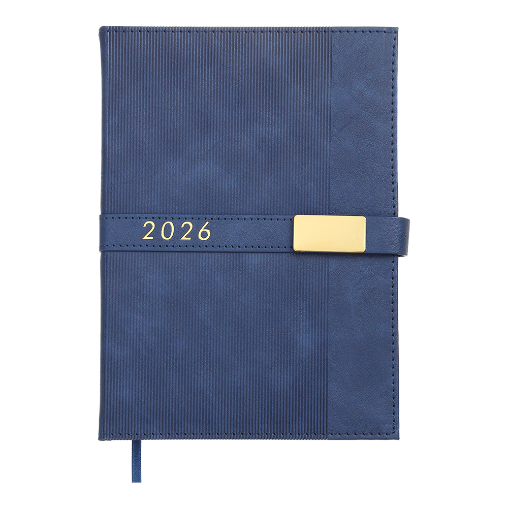 Щоденник датов 2026 LEROY A5 синій штучшкіра