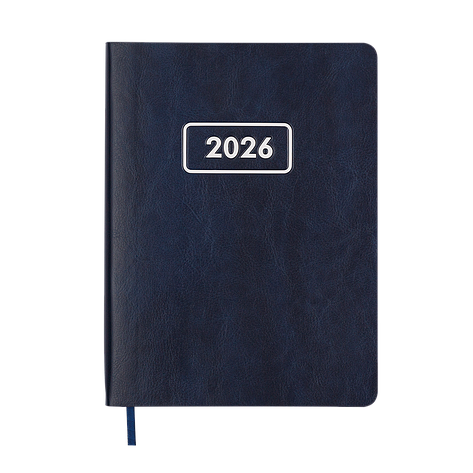Щоденник датов 2026 MEMORY A5 синій штучшкіра, фото 1