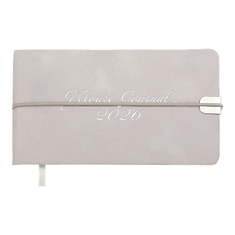 @Щотижневик датов 2026 кишеньк VELOUR 153*87 світлосірий штуч шкіра, фото 1