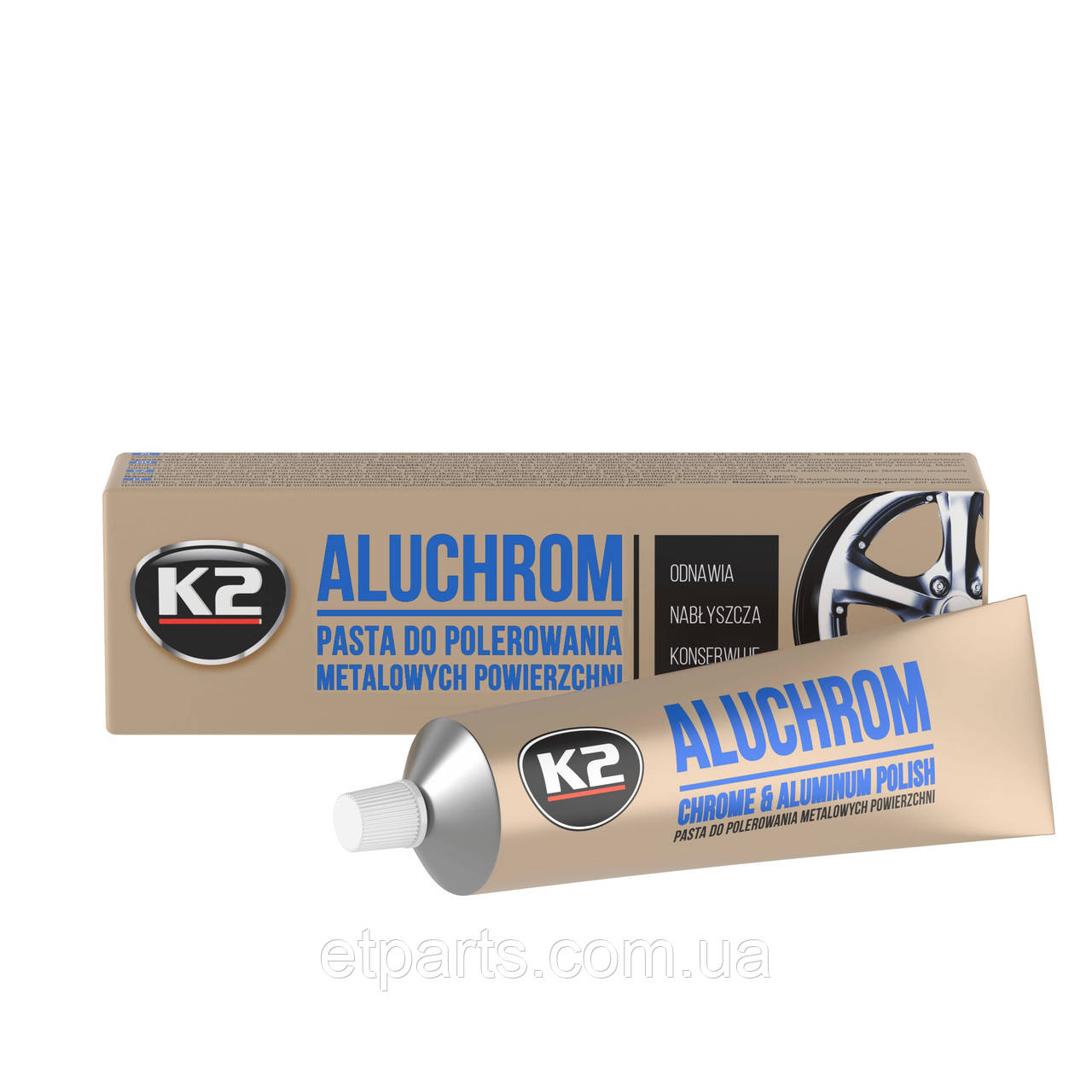 Паста для полірування хромованих деталей K2 ALUCHROM 120г