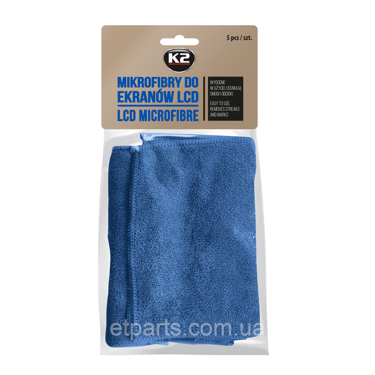 Набір серветок з мікрофібри для дисплеїв та екранів K2 LCD MICROFIBRE (5шт) 15см*15см