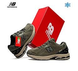 Чоловічі зимові кросівки New Balance 1906R Fur Khaki Beige, черевики спортивні текстиль замша на хутрі хакі. Чоловіче взуття