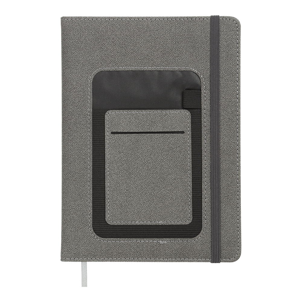 Щоденник датов 2026 COMBI A5 сірий штуч шкіра/поролон