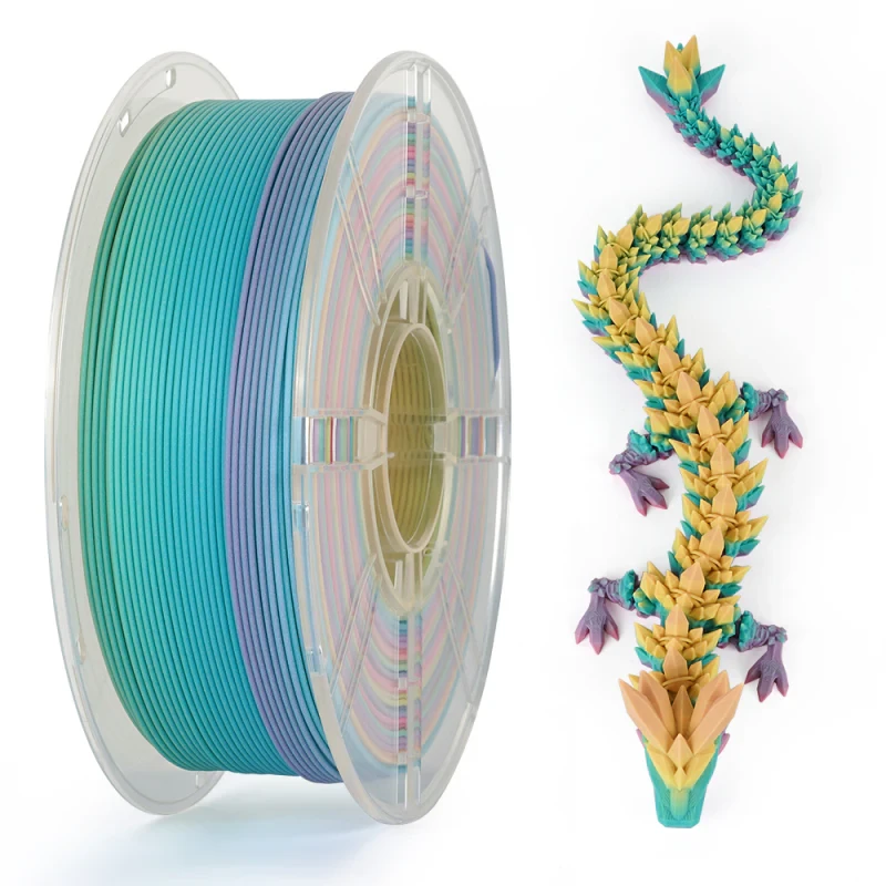 Пластик KINGROON Silk PLA Lovely Rainbow (HC256), Classic Spool, 1.75мм, 1кг, 200-220°C, Чергуються кольори філамент для 3Д-друку, фото 1