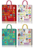 Пакет паперовий подарунковий L:31х42х12 см тиснення фольгою BM200025