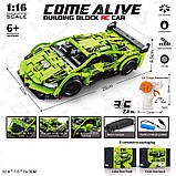 Конструктор 428 деталей спортивна машина на радіоуправлінні р/к, зелена 70012D живлення від акумулятора, фото 4