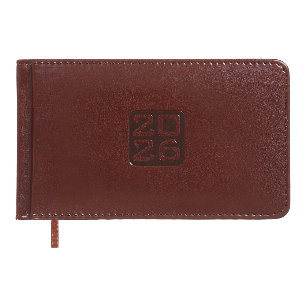 Тижневик данир 2024 кишеня BRAVO 153*87 коричневий ісккіра/поролон