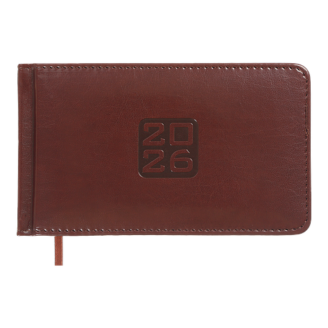 Тижневик данир 2024 кишеня BRAVO 153*87 коричневий ісккіра/поролон, фото 1