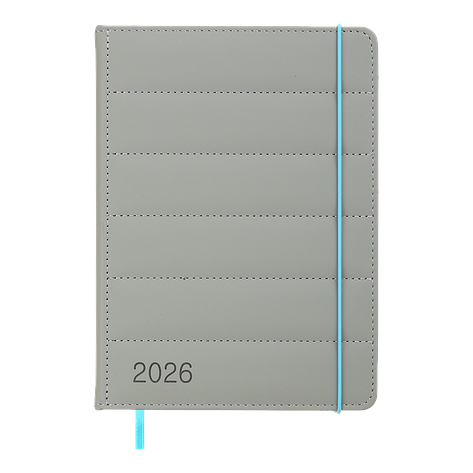 Щоденник датов 2026 AURA A5 сірий штучна шкіра/поролон, фото 1
