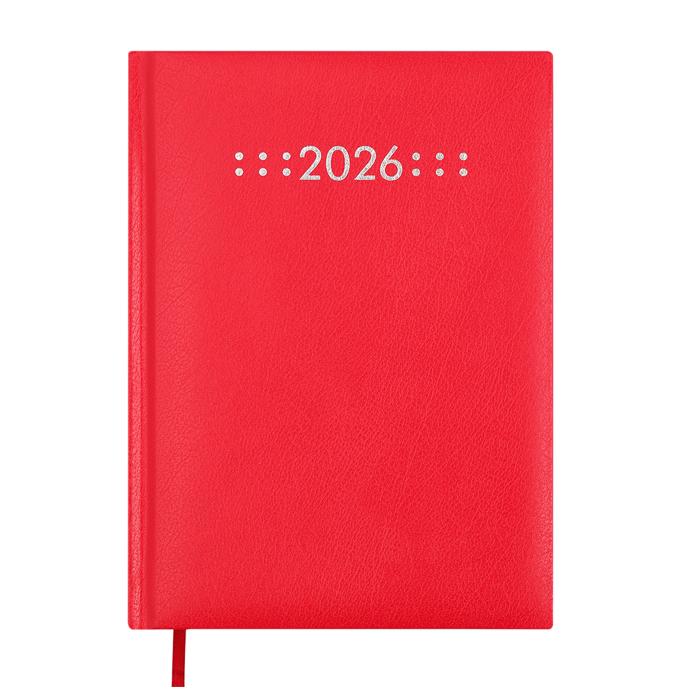Щоденник датов 2026 CLASSIC A5 червоний бумвініл/поролон