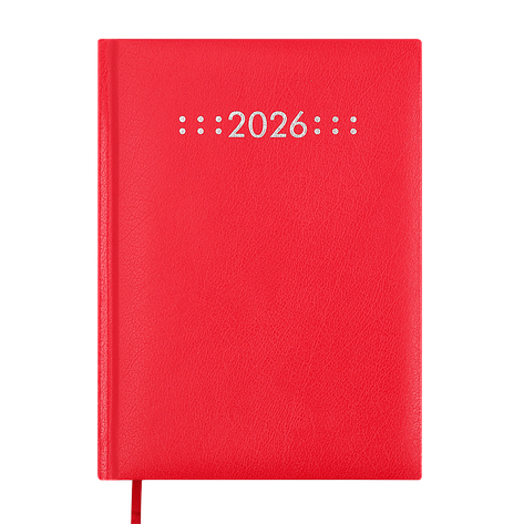 Щоденник датов 2026 CLASSIC A5 червоний бумвініл/поролон, фото 1