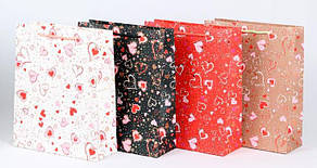 Пакет паперовий подарунковий М:26х32х10см тиснення фольгою BM200097