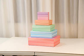 Коробки подарунковий набір 10 шт. вкладені 1в1 розмір найбільший 37х27х11см тиснення фольгою BM