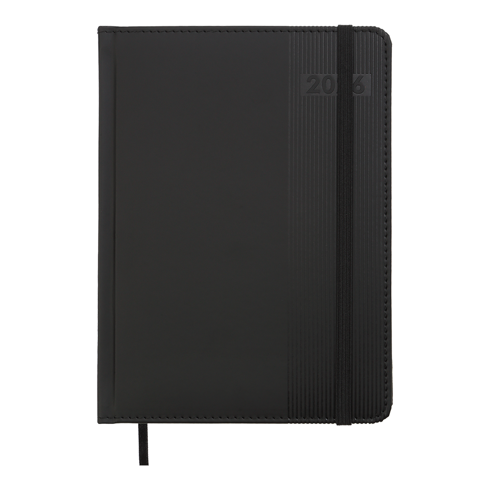 Щоденник данин 2026 BARONE A5 чорний скрокожа/поролон