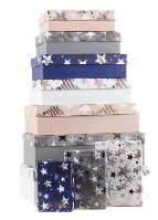 Коробки подарунковий набір 10 шт. вкладені 1в1 розмір найбільший 37х27х11см тиснення фольгою BM