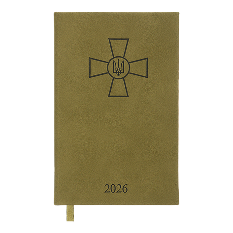 Щоденник данин 2026 FORCES A6 оливковий віск/поролон, фото 1