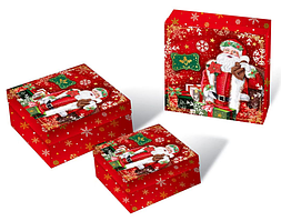 Коробки подарункові набір 3 шт. вкладені 1в1 розмір найбільший 20х20х95 см тиснення фольгою BM