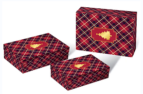 Коробки подарункові набір 3 шт. вкладені 1в1 розмір найбільший 33х235х9 см тиснення фольгою BM