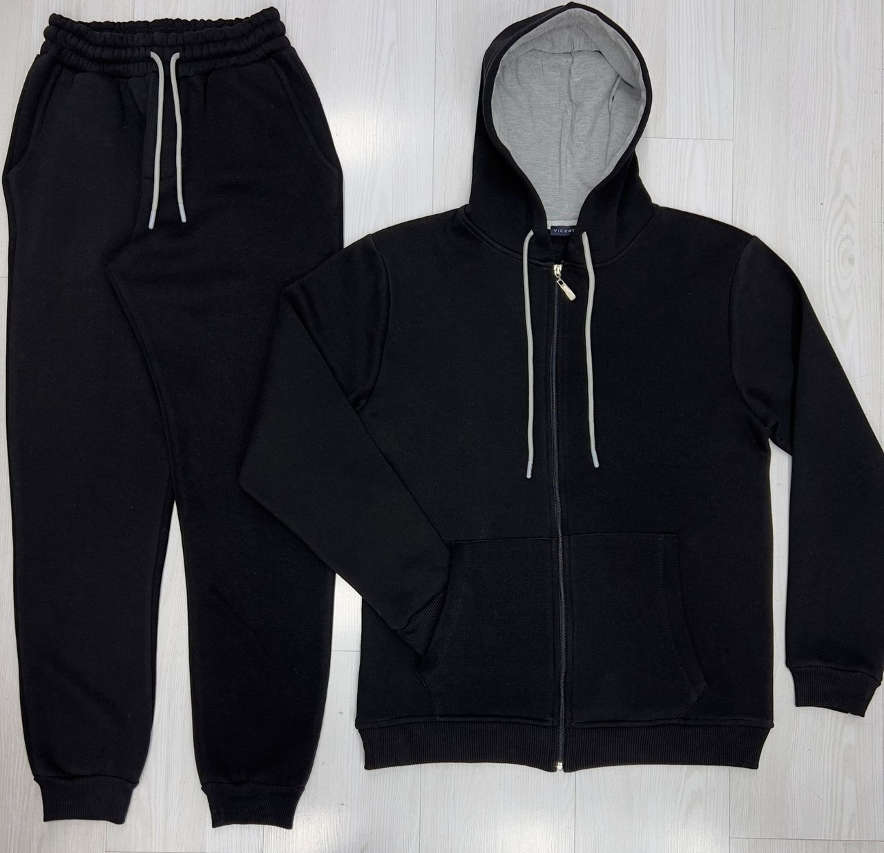 Чоловічий теплий спортивний костюм худі і штани на манжетах, фото 1