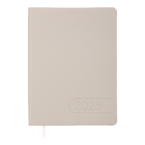 Щоденник датов 2026 LIGHT MORANDI A5 молочний штучшкіра, фото 1