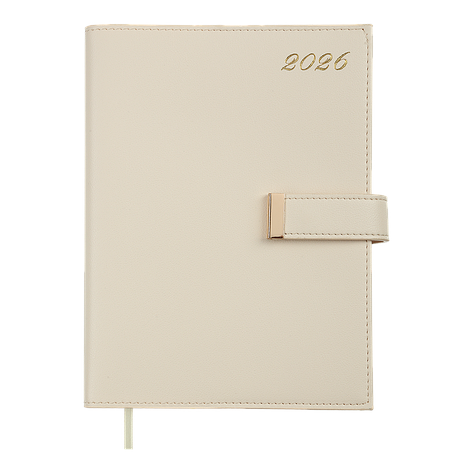 Щоденник датов 2026 NUDE A5 бежевий штучшкіра, фото 1