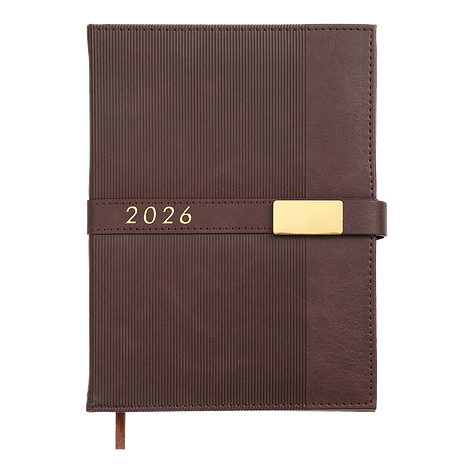 Ежедневник датир 2026 LEROY A5 коричневый исккожа, фото 1