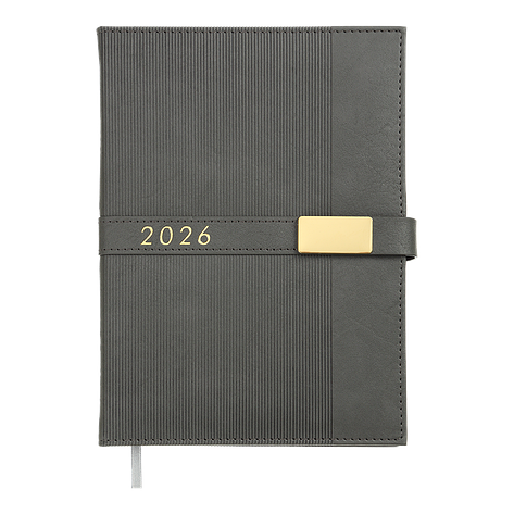 Щоденник датов 2026 LEROY A5 сірий штучшкіра, фото 1