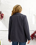 Жіночий діловий класичний піджак на підкладці графіт, фото 2
