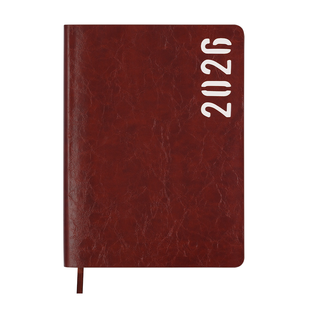 Щоденник датов 2026 MIND A5 коричневий штучшкіра