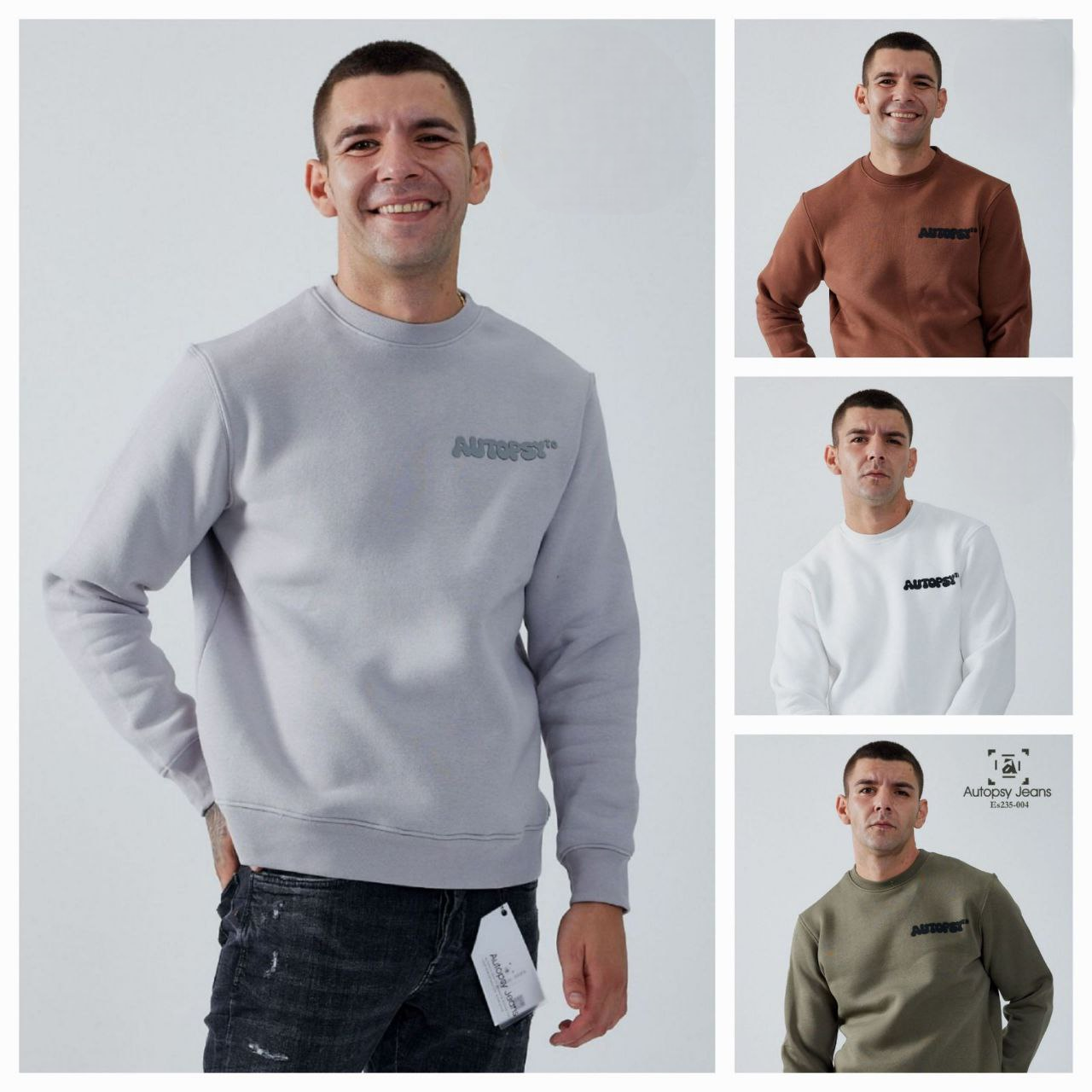 Чоловічий однотонний світшот на флісі, фото 1