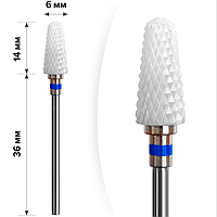 Насадка керамічна DF204М для зняття гель-лаку, d = 14*6 мм, синя