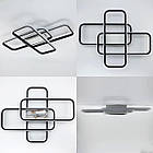 Cвітлодіодна люстра 90 Вт з пультом і мобільним додатком регулювання яскравості колір каркасу чорні-білий ESL-21679, фото 2