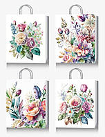 Пакет паперовий подарунковий М:26х32х10 см тиснення фольгою BM200039